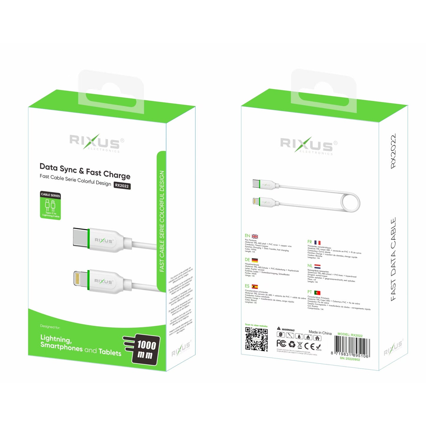 Lightning zu USB-C Kabel 1m