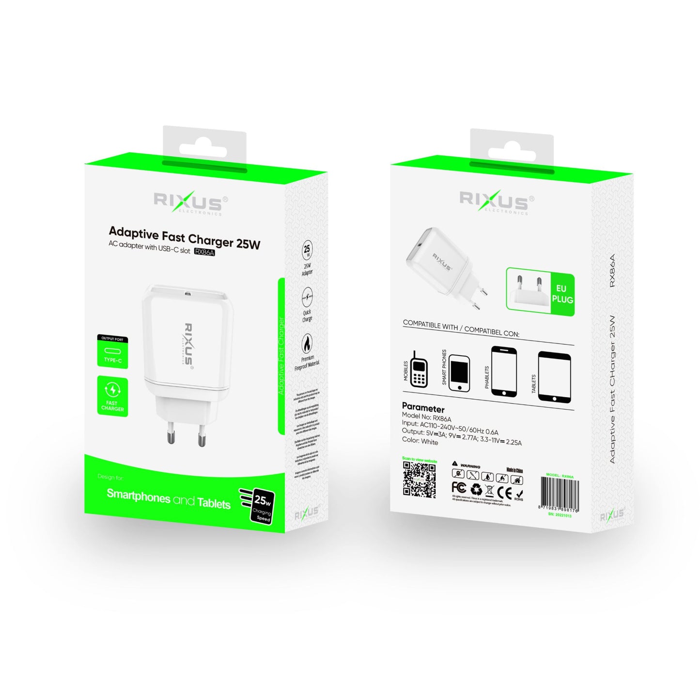 Rixus Fast Charger 25W USB-C
