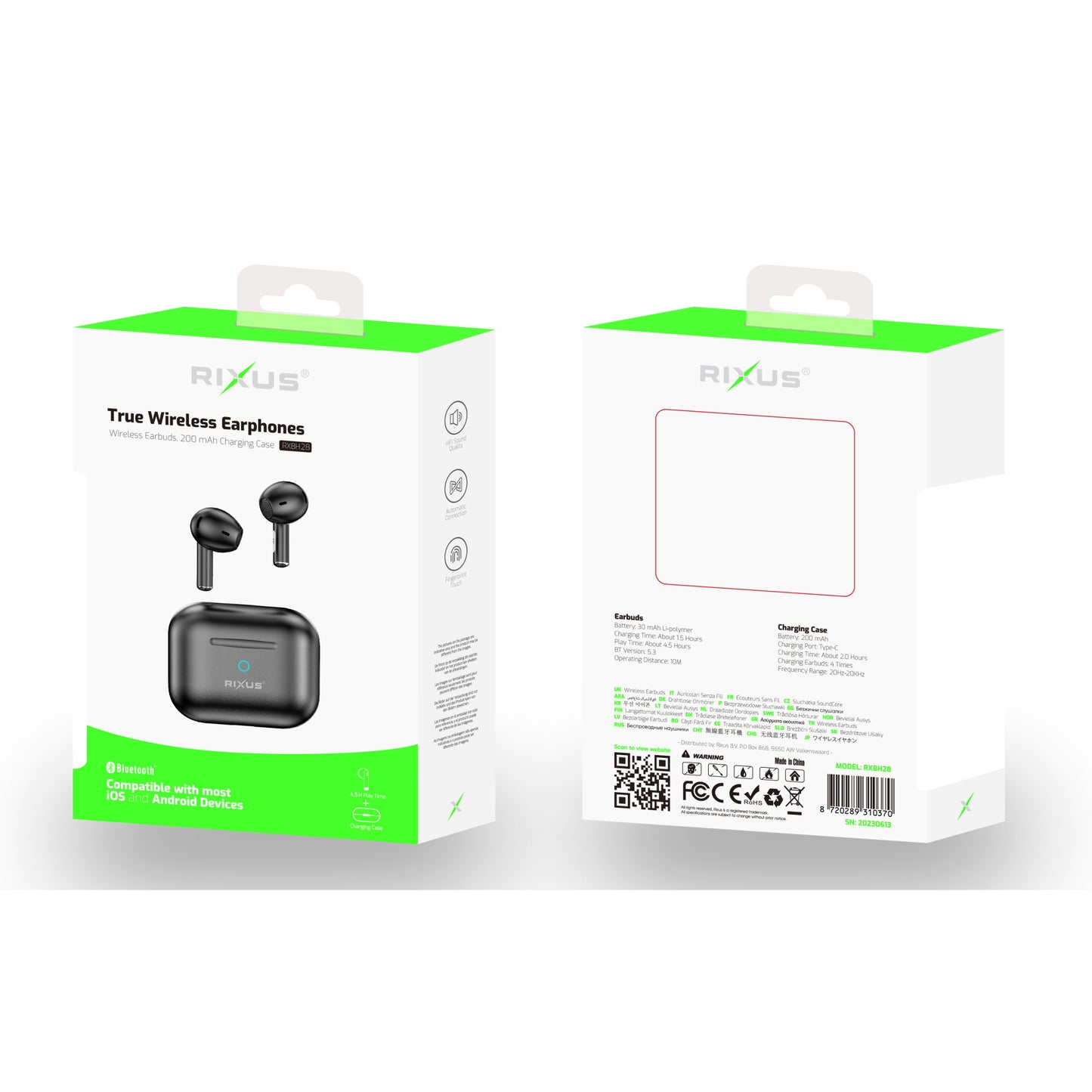 Rixus True Hifi Sound Wireless Earphone RXBH28