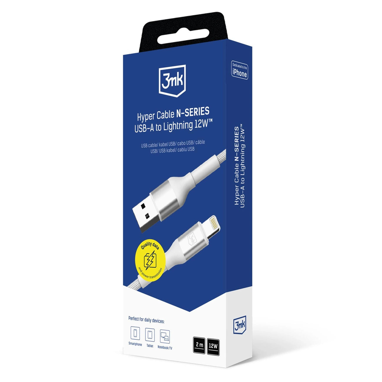 3mk 3mk Cable 3mk Hyper Cable N-SERIE USB-A / Lightning 2m 5V/2,4A 12W / weiß