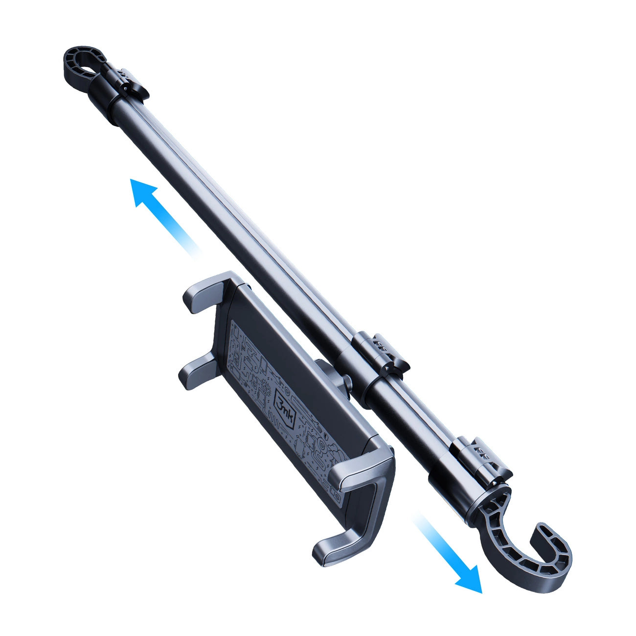 3mk Doppelkopfstützenhalterung für ein Auto für ein Tablet oder Telefon an den Kopfstützen – schwarz