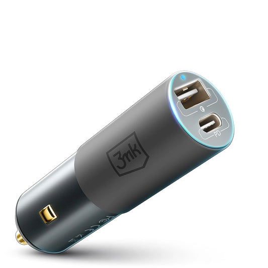 3mk Hyper Autoladegerät USB-C USB-A 100W – Silber
