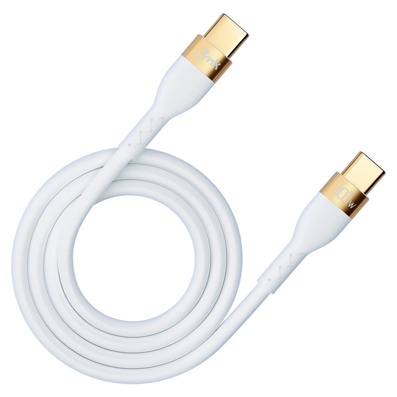 3mk Hyper Silikonkabel USB-C / USB-C 100W 2m - weiß
