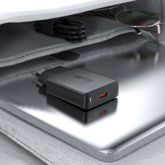 Acefast A65 PD 20W GaN USB-C Ultra Slim Wandladegerät – Schwarz