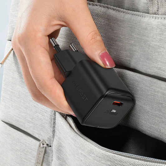Acefast A73 Mini PD 20W GaN USB-C Wandladegerät – Schwarz
