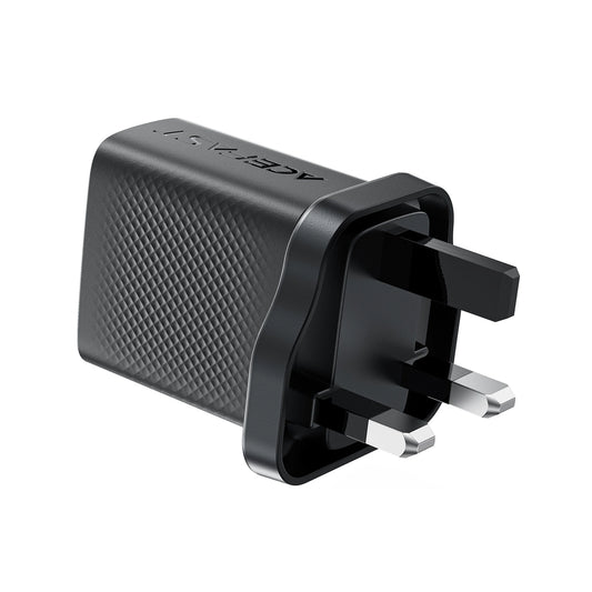 Acefast A99 30W GaN USB-C + USB-A Wandladegerät (UK) – Schwarz