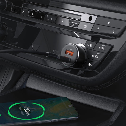 Acefast B12 Autoladegerät 60W USB-A / USB-C - Schwarz
