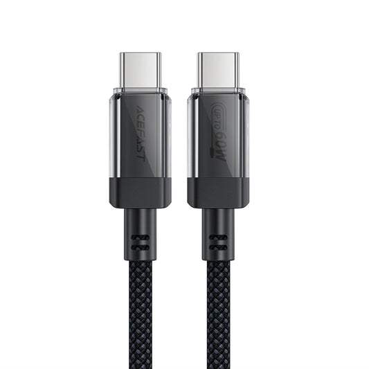 Acefast C12 USB-C / USB-C PD-Kabel 60 W 480 MB/mit Nylongeflecht – Schwarz