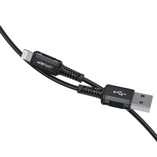 Acefast MFI USB - Lightning -Kabel 1,8 m, 2,4 A schwarz (C4-02 A Black)