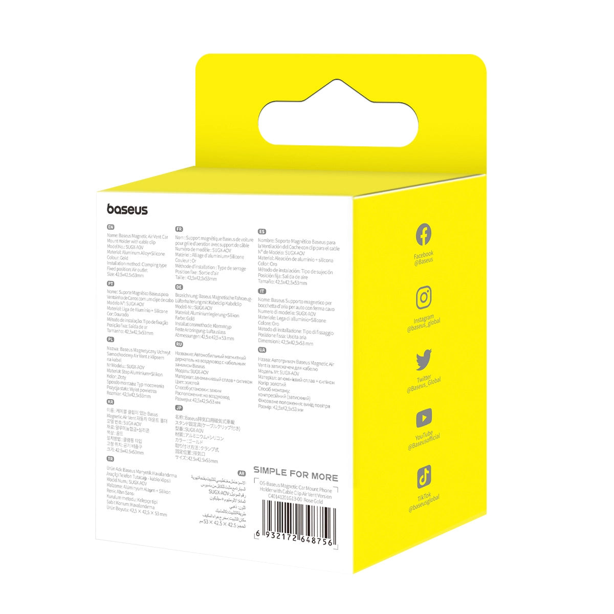 Baseus C40141201G13-00 Magnetische Auto-Lüftungshalterung - Schwarz und Gold