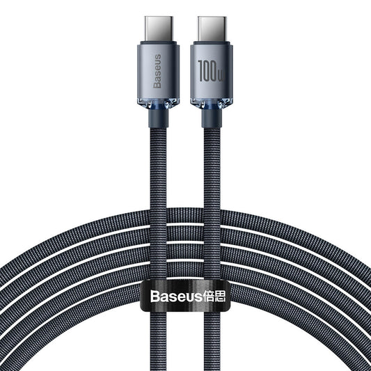 Baseus CAJY000701 USB-C – USB-C PD-Kabel 100 W 5 A 480 Mbit/s 2 m – Schwarz