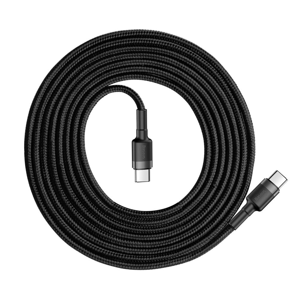 Baseus CATKLF-HG1 USB-C – USB-C PD QC-Kabel 60 W 3 A 480 Mbit/s 2 m – Schwarz und Grau