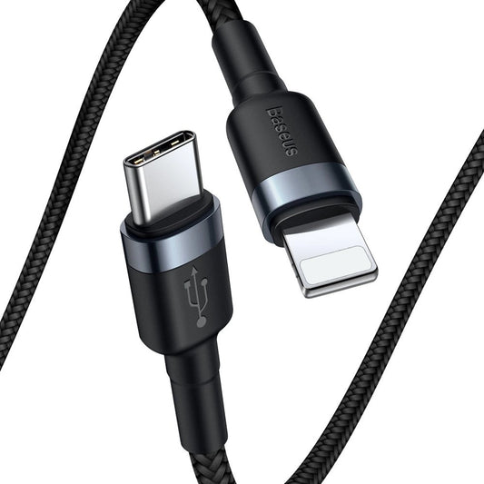 Baseus CATLKLF-G1 Lightning – USB-C PD QC-Kabel 18 W 480 Mbit/s 1 m – Schwarz und Grau