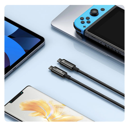 Baseus CAWJ040101 USB-C – USB-C-Kabel 240 W 480 Mbit/s 2 m – Schwarz und Grau