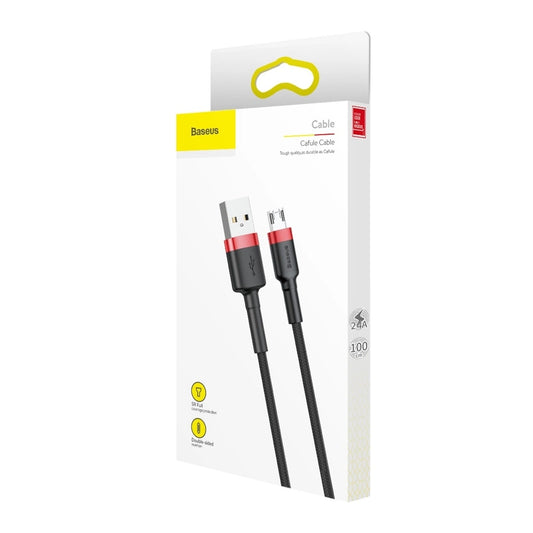 Baseus Cafule-Kabel CAMKLF-B91 USB-A / Micro-USB 2,4 A 1 m - Schwarz und Rot