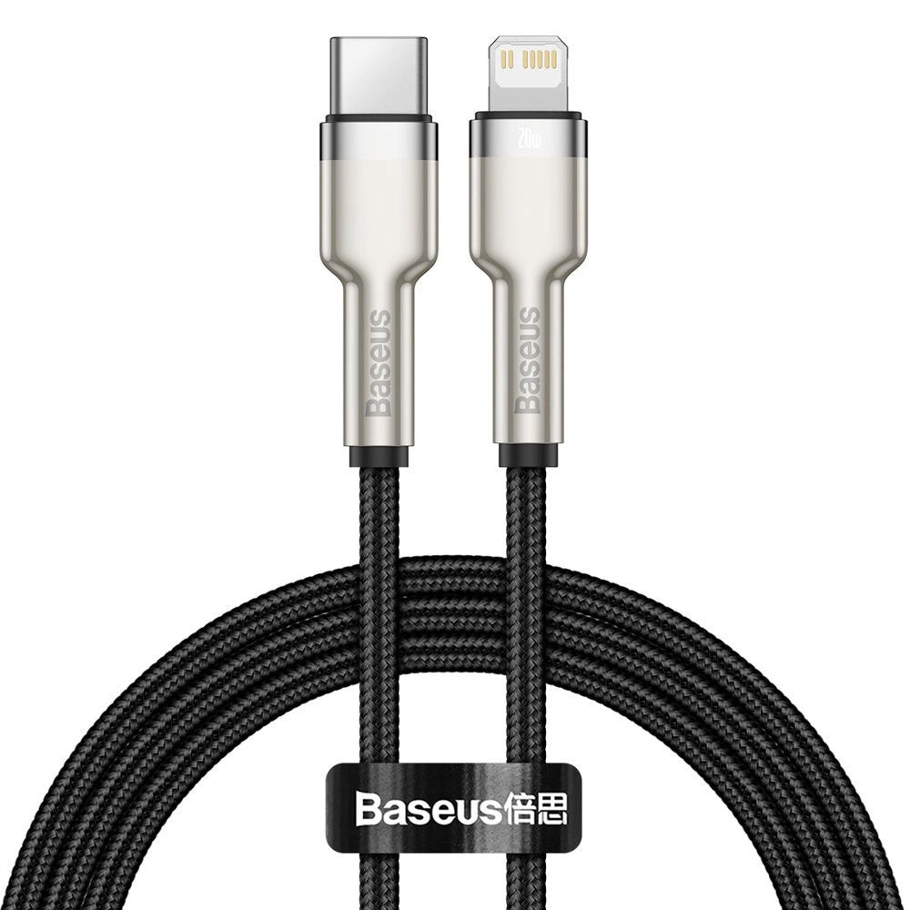 Baseus Cafule Series Metal Data USB-C / Lightning 20W PD-Kabel 1 m - Schwarz