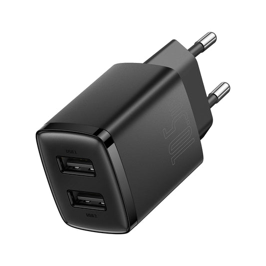 Baseus Compact Ladegerät 2x USB 10,5W schwarz (CCXJ010201)