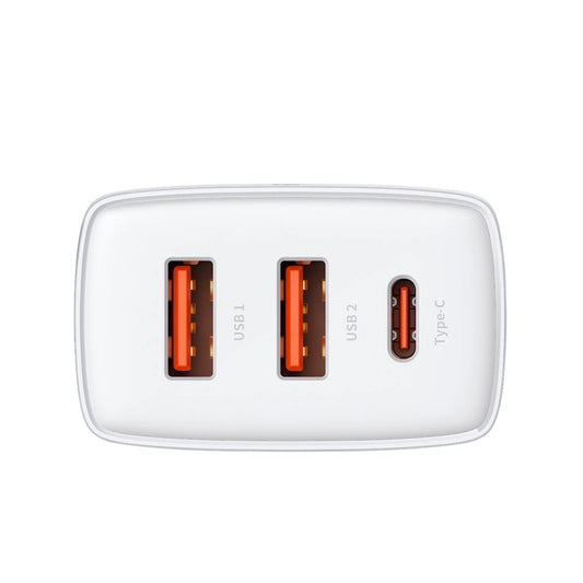 Baseus Compact Schnellladegerät 2x USB / USB Type C 30W 3A Power Delivery Quick Charge weiß (CCXJ-E02)