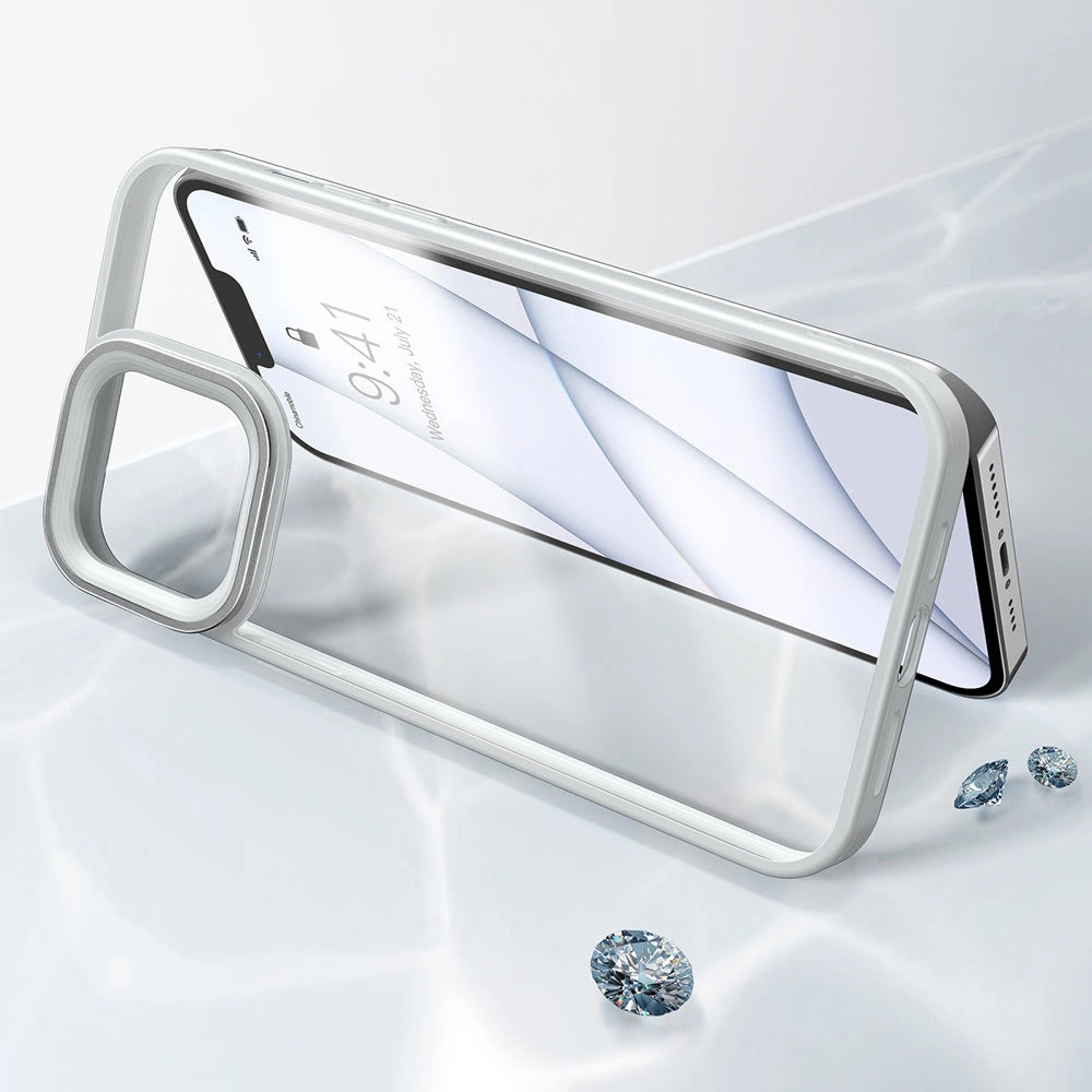 Baseus Crystal Phone Case Armor Case für iPhone 13 Pro mit Gelrahmen grau (ARJT000413)