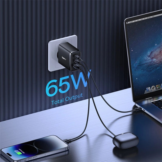 Baseus Cube Pro 65W GaN-Ladegerät 2x USB-C USB-A - Schwarz