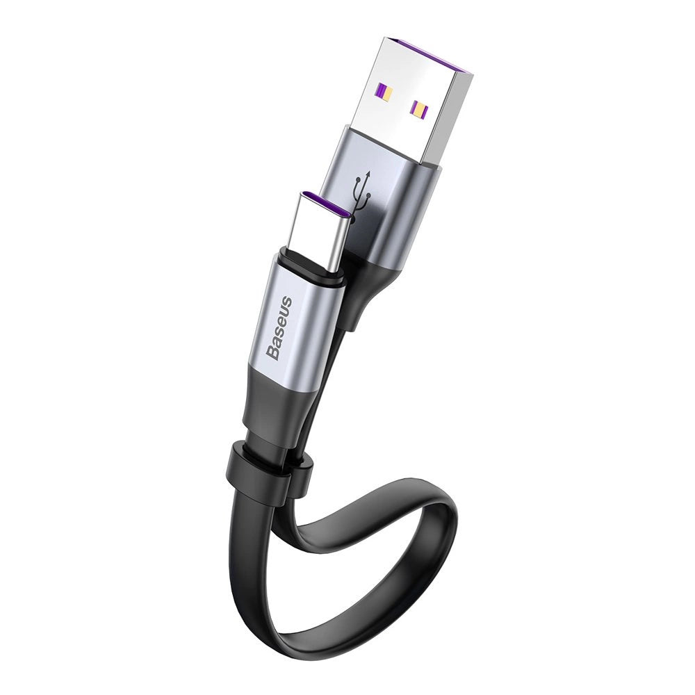 Baseus Einfaches Flachkabel USB / USB Type C SuperCharge 5A 40W Quick Charge 3.0 QC 3.0 23cm grau (CATMBJ-BG1)