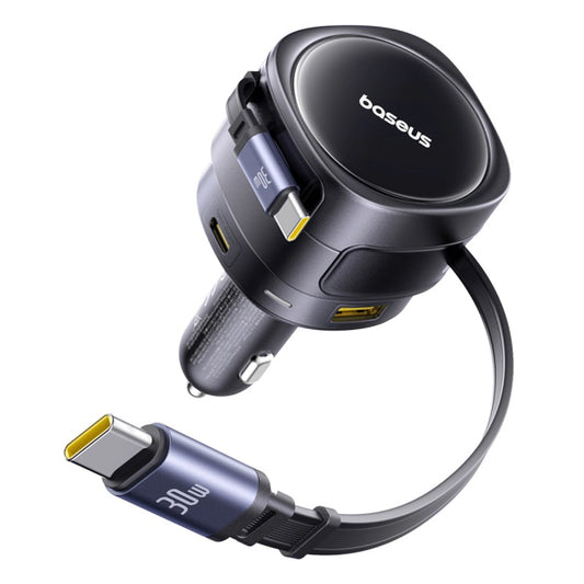 Baseus Enjoyment Max 90W Autoladegerät 2 x USB-C + USB-A + USB-C Kabel - Schwarz