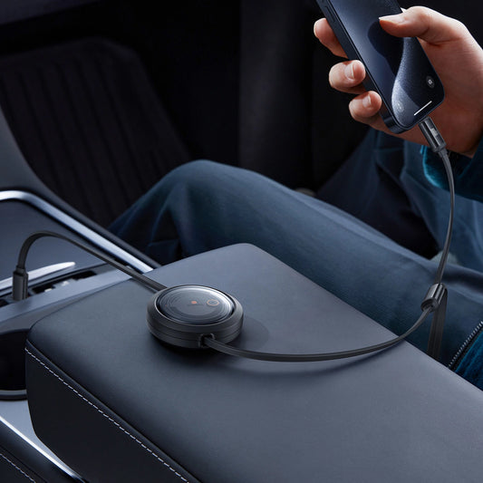 Baseus Free2Draw CB000084 einziehbares USB-C – Lightning /USB-C/Micro-USB-Kabel 100 W 1,1 m – Schwarz