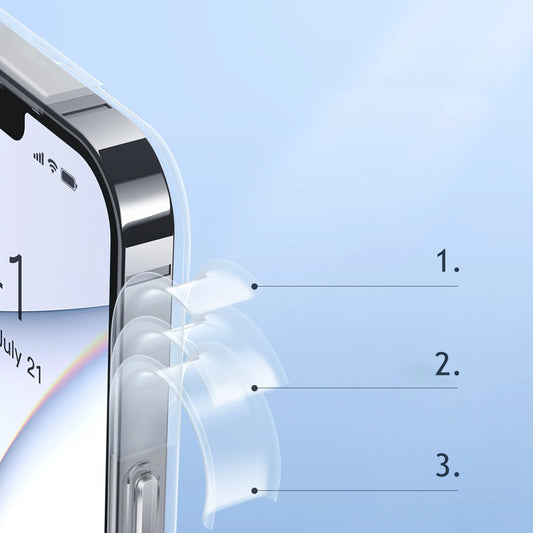 Baseus Frosted Glass Case Cover für iPhone 13 Pro Max Hardcover mit Gelrahmen Transparent (ARWS000202)