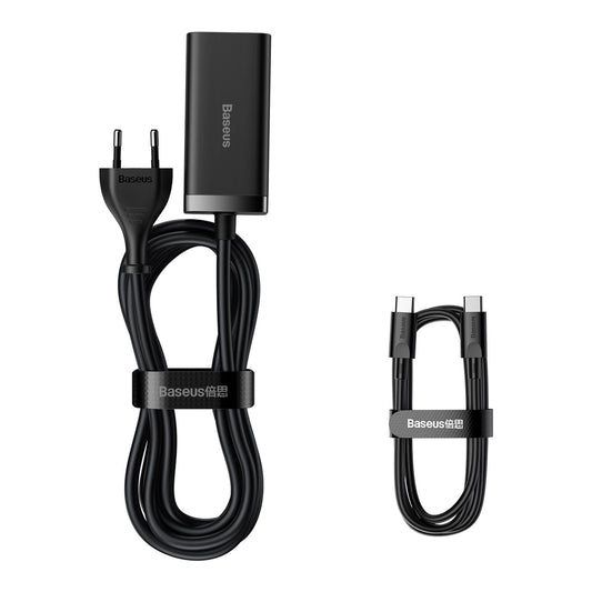 Baseus GaN3 Pro schnelles universelles GaN-Ladegerät 2 x USB Typ C / 2x USB 100W PD3.0, QC4.0+, AFC schwarz (CCGP000101)