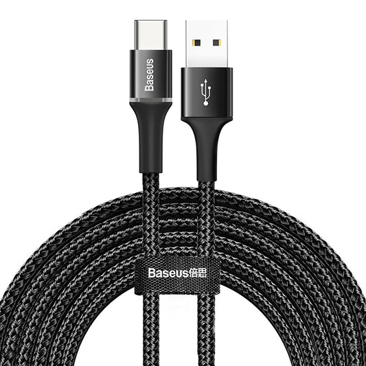Baseus Halo USB-A – USB-C 2A 3 m Kabel – Schwarz
