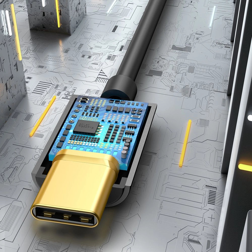 Baseus L54-Adapter für USB-C-Kopfhörer/Miniklinke 3,5 mm DAC 24 Bit 48 KHz – Schwarz