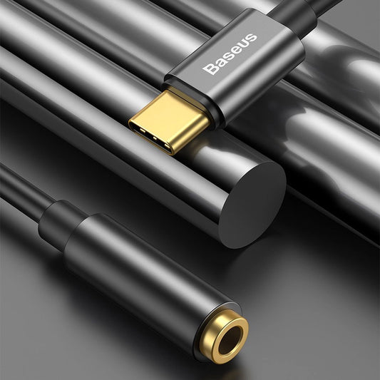 Baseus L54-Adapter für USB-C-Kopfhörer/Miniklinke 3,5 mm DAC 24 Bit 48 KHz – Schwarz