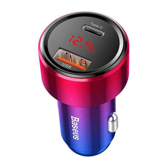 Baseus Magic Series PPS USB-C / USB-A 45W PD QC 5A Autoladegerät - Pink und Blau