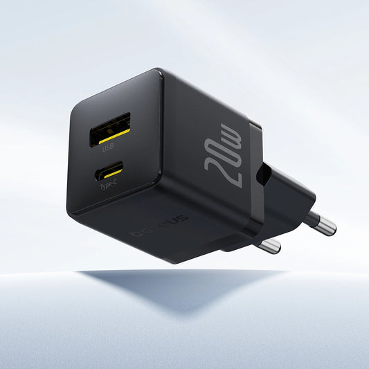 Baseus Palm 20W USB-C USB-A Wandladegerät - Schwarz
