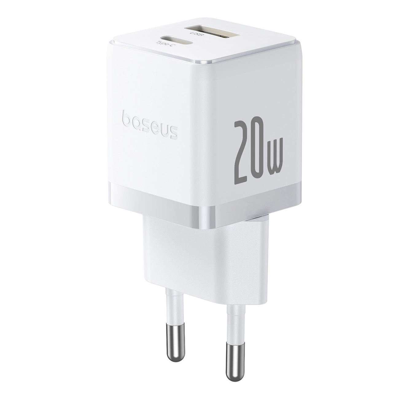 Baseus Palm 20W USB-C USB-A Wandladegerät - Weiß