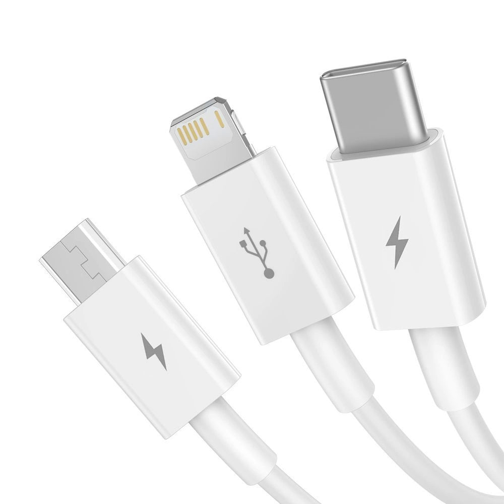 Baseus Superior 3in1 USB-Kabel - Lightning / USB Type C / Micro-USB 3,5 A 1,5 m Weiß (CAMLTYS-02)