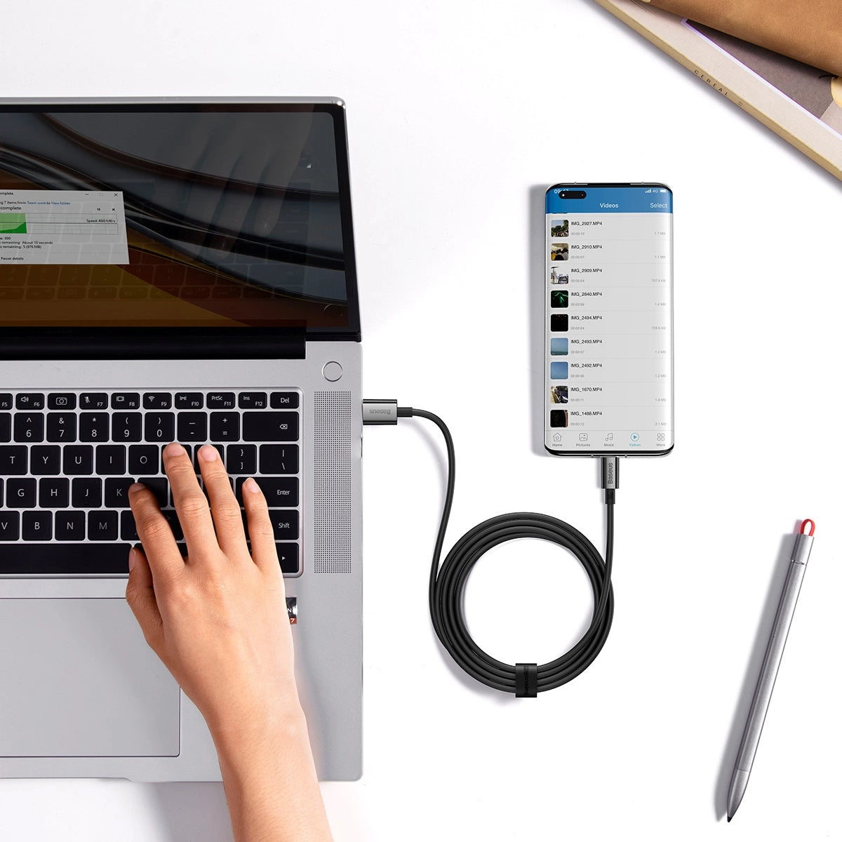 Baseus Superior Series USB-A/USB-C-Kabel 100 W 2 m – schwarz