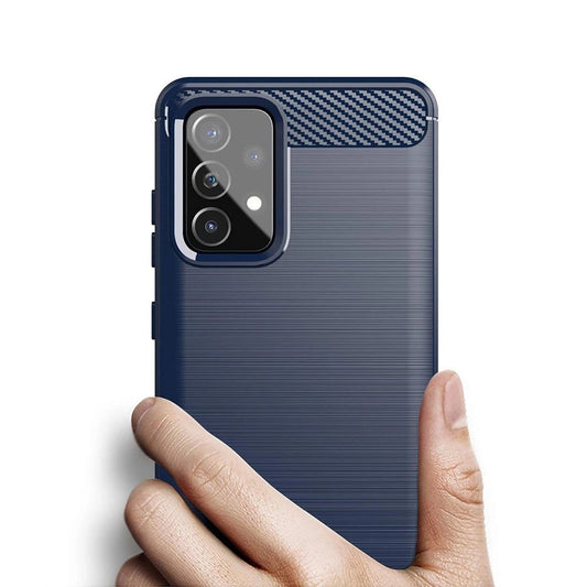 Carbon Case Flexibel Handyhülle TPU Schutzhülle für Samsung Galaxy A72 4G blau