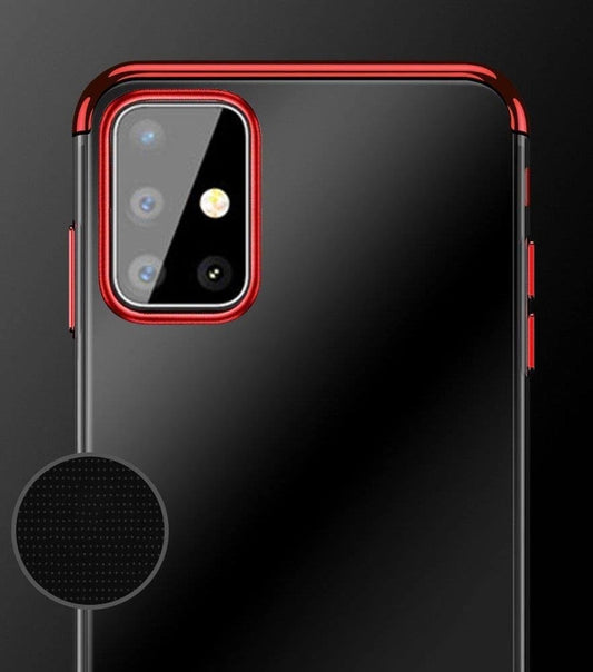 Clear Color Silikon Gel Electroplating frame Handyhülle Schutzhülle für Samsung Galaxy A72 4G blau