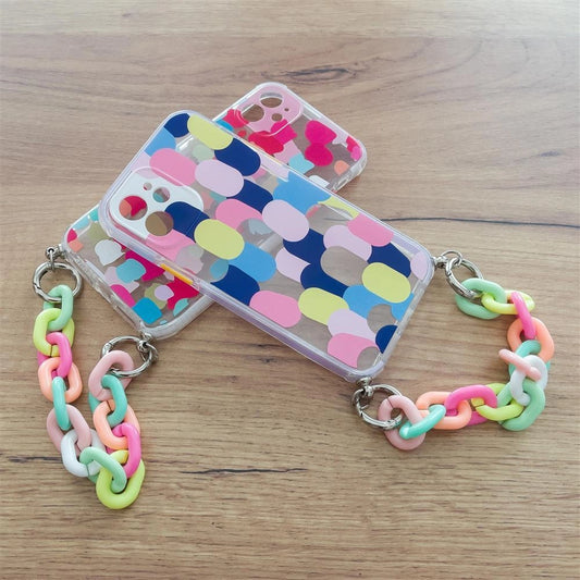 Color Chain Case Gel flexible elastische Hülle mit Kettenanhänger für Samsung Galaxy S21 Ultra 5G mehrfarbig (4)