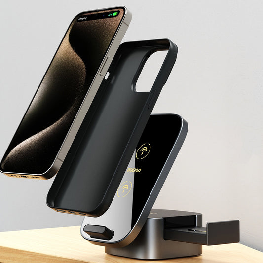 Dudao A11Pro+ induktives Ladegerät 15W 3in1 für Telefon / Smartwatch / Kopfhörer - Schwarz
