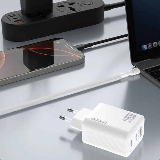 Dudao A29C 65W GaN Wandladegerät + USB-C Kabel - Weiß