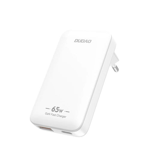 Dudao A65Q 65W GaN Reise-Wandladegerät USB-A / USB-C PD Ultradünn EU / US - Weiß