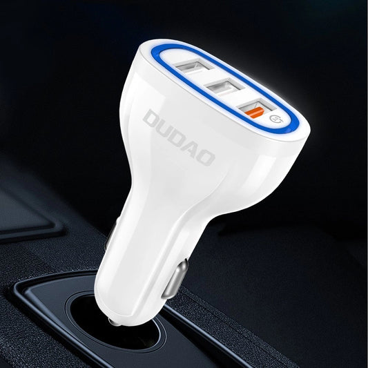 Dudao Autoladegerät Schnellladung Quick Charge 3.0 QC3.0 2,4A 18W 3x USB weiß (R7S weiß)