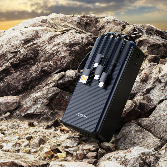 Dudao K11 Max 30000mAh Powerbank mit integrierten Kabeln - Schwarz