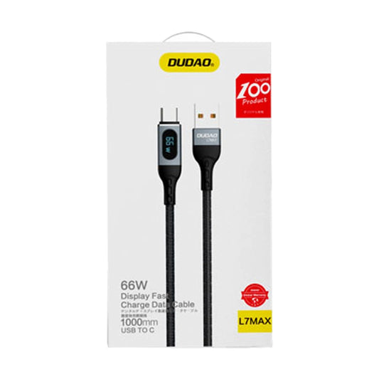 Dudao L7Max USB - USB-Typ-C-Kabel Schnellladung PD 66W 1m mit Display - Schwarz
