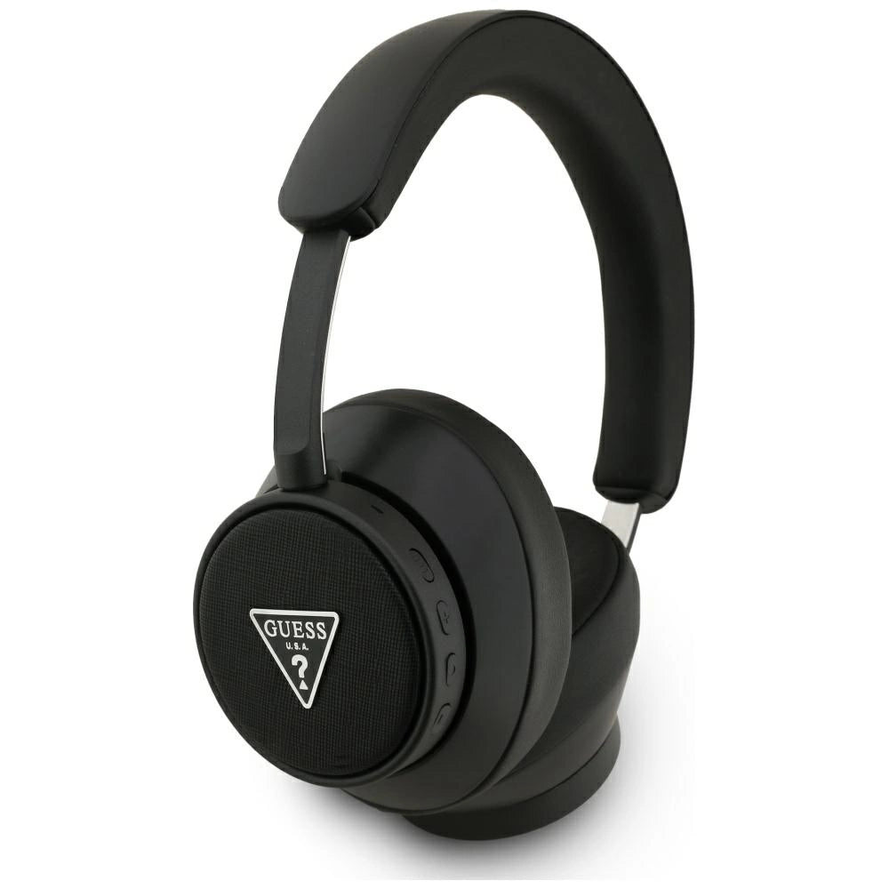Guess Bluetooth ENC On-Ear-Kopfhörer mit Saffiano-Dreieckslogo – Schwarz