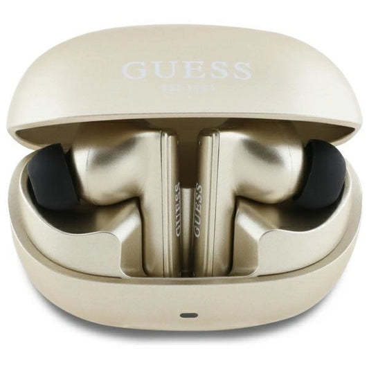 Guess Bluetooth-Kopfhörer GUTWST88MCTGD TWS + Dockingstation Gold/Gold Capsule Gedrucktes Logo