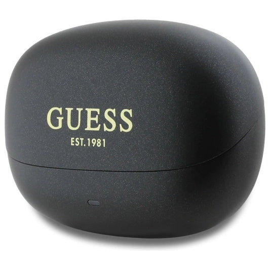 Guess Bluetooth-Kopfhörer GUTWST88MCTGK TWS + Dockingstation schwarz/schwarzes Kapsel-gedrucktes Logo