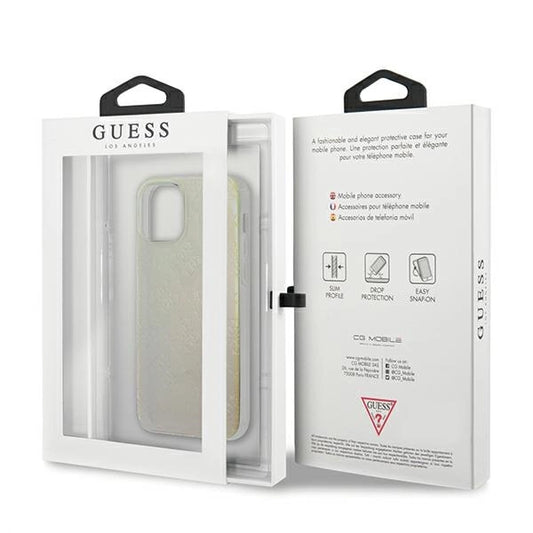 Guess, GUHCP12S3D4GIRBL iPhone 12 mini 5,4" Hardcase irisierend/opal 4G 3D-Musterkollektion